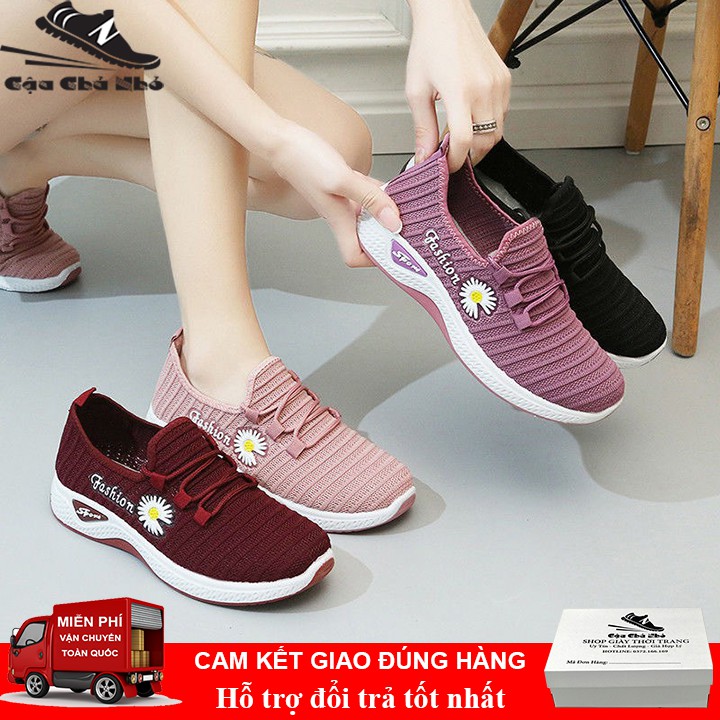 [Siêu rẻ] Giày thể thao nữ logo hoa cúc thời trang Fashion thông hơi cực êm chân