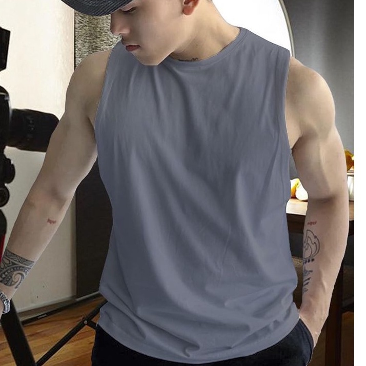 Áo thun ba lỗ nam tập gym sát nách, áo ba lỗ nam tanktop tập gym thể thao vải cotton thoáng mát co giãn hút mồ hôi | BigBuy360 - bigbuy360.vn