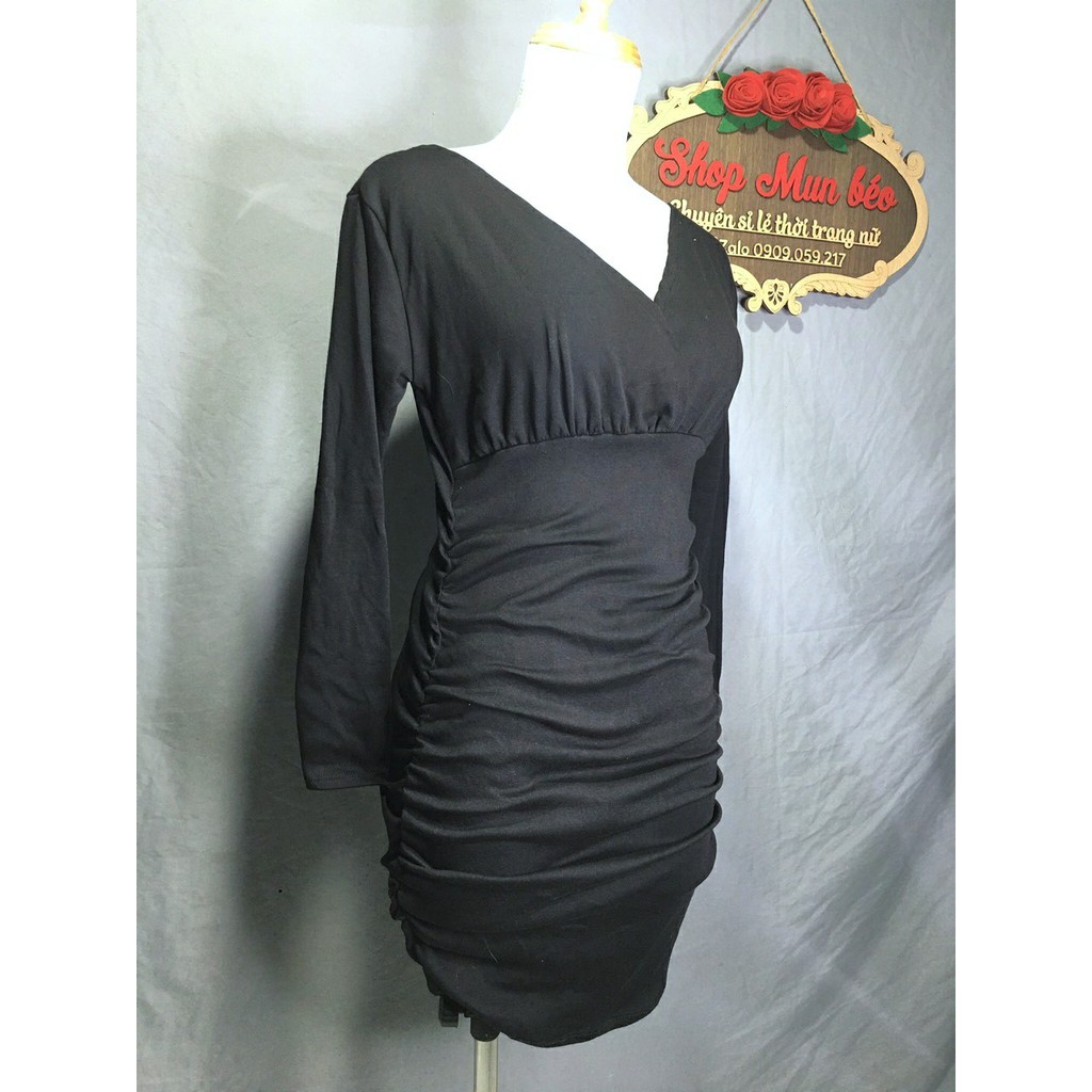 [MẪU MỚI] Đầm Body Tay Dài Cổ V Chất Thun Borip Thích Hợp Mặc Đi Tiệc Đi Làm Đi Chơi Phù Hợp Với Mọi Phong Cách | BigBuy360 - bigbuy360.vn