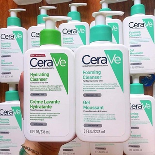 Sữa Rửa Mặt Cerave Facial Cleanser Da Thường Đến Dầu / Cerave Hydrating Cleanser Da Thường Đến Khô 236ML