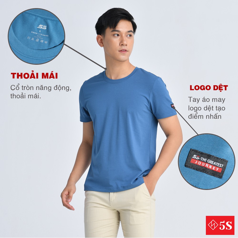 Áo Thun Nam 5S Cổ Tròn ( 5 màu), Phiên Bản Premium, Chất Liệu Thun Cotton Cao Cấp , Kiểu Dáng Trẻ Trung(TSO21003-05)