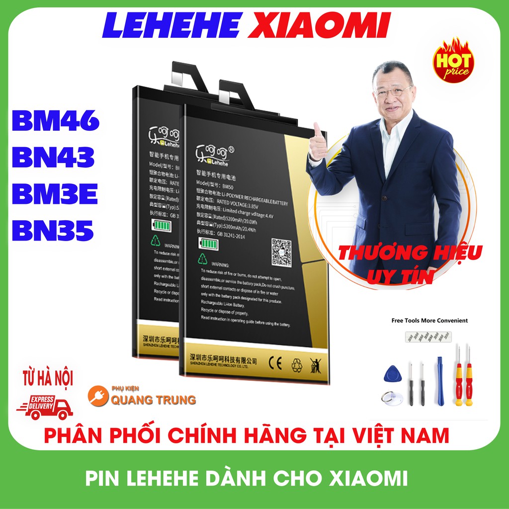 Pin dành cho máy xiaomi chính hãng Lehehe,BM46,BN43,BM3E,BN35