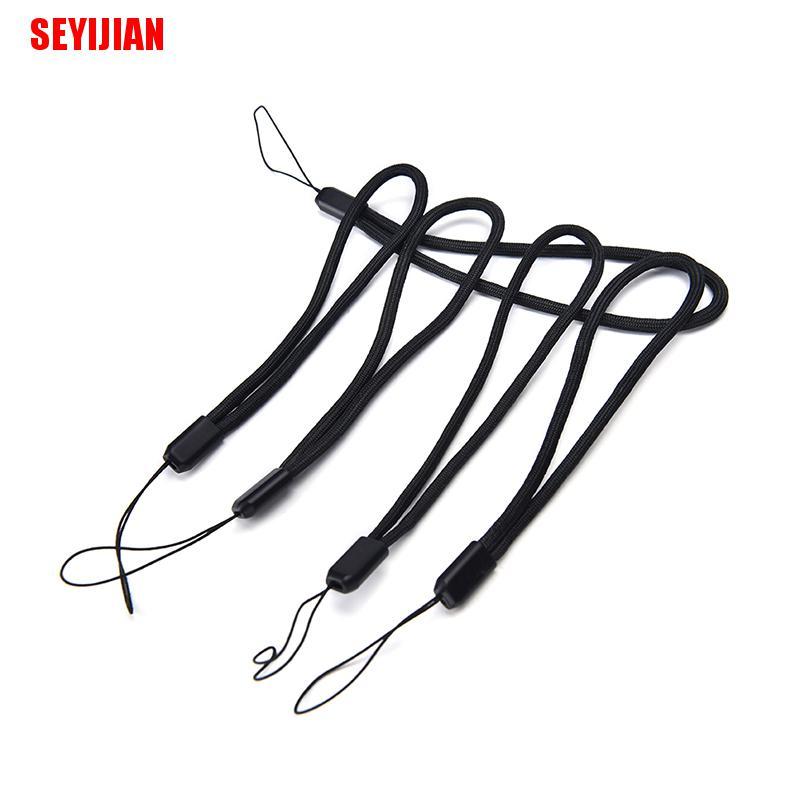 Set 5 Dây Đeo Cổ Tay Bằng Nylon Màu Đen Chuyên Dụng Cho Máy Ảnh / Điện Thoại / Ipod Usb Mp3