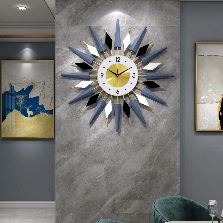Đồng hồ treo tường 💥CUNTOM💥 đồng hồ trang trí phòng khách 60*60CM, thiết kế sang trọng, phủ sơn tĩnh điện độ bền cao