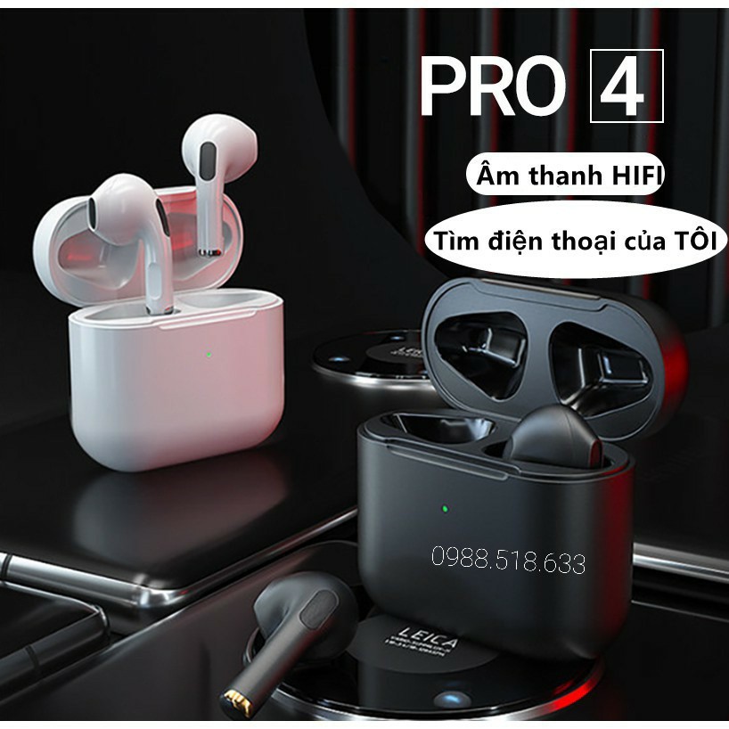 Tai nghe bluetooth không dây Inpods Pro 4 TWS cảm ứng điều khiển cảm biến âm thanh HIFI cho Android iOS Hàng Xịn