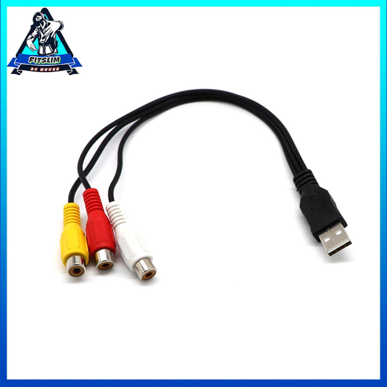 Cáp Chuyển Đổi Từ Usb Sang 3 Cổng Rca Av A / V Tv Sang 3rca