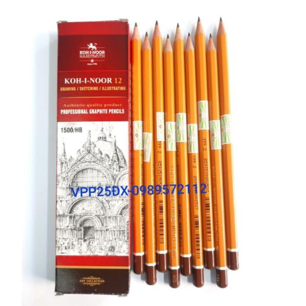[MAILAM] 12 cái Bút chì Tiệp KOH-1500 HB,2B,3B,4B...(hàng chính hãng)