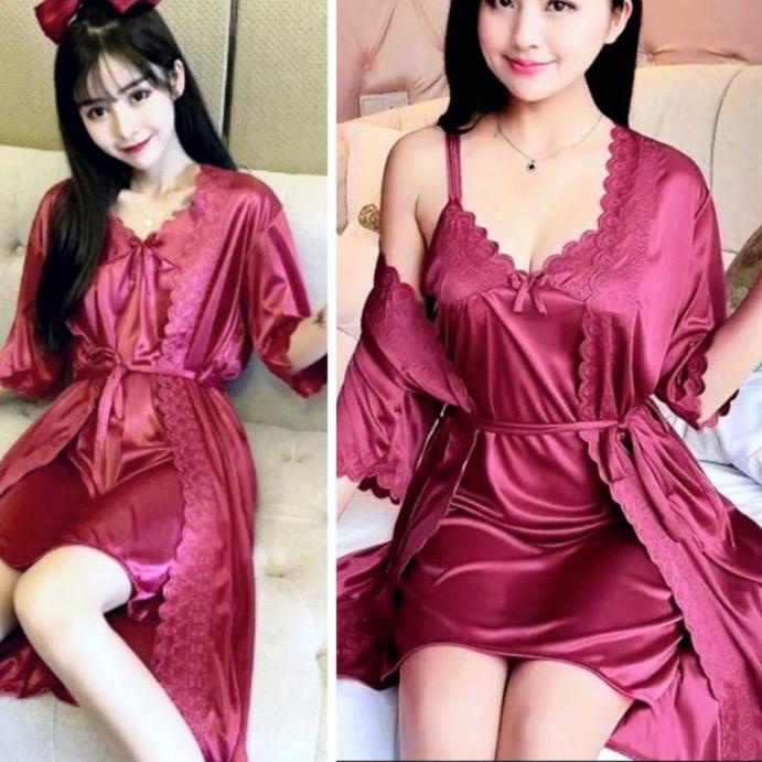 Bộ Đồ Ngủ Kimono / Đồ Lót TRICOT 2 Trong 1 KD291 | BigBuy360 - bigbuy360.vn