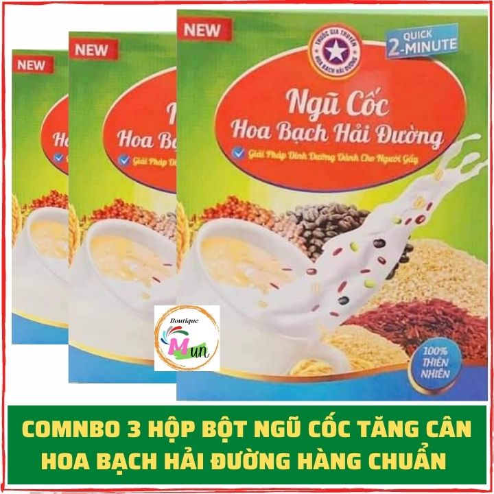 Combo 3 Hộp Bột Ngũ cốc Hoa Bạch Hải Đường chính hãng