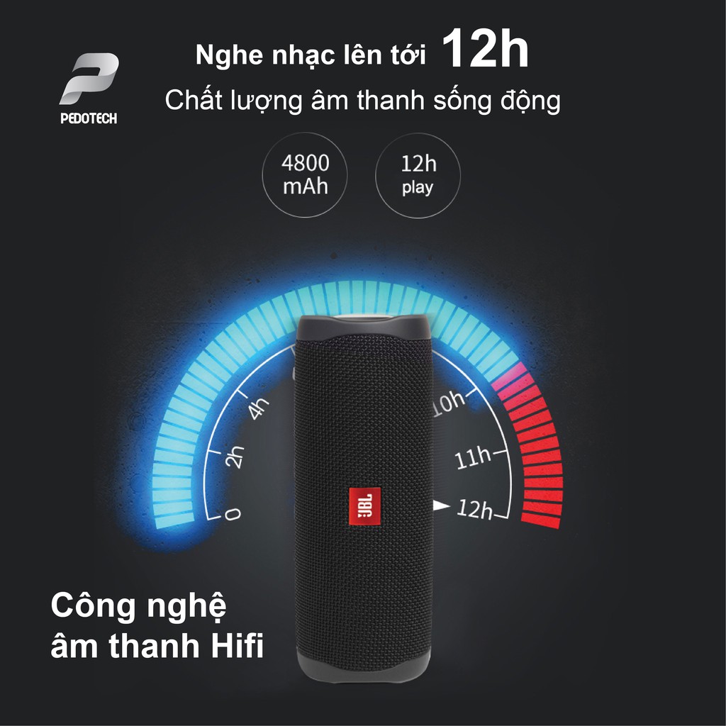 Loa Bluetooth JBL Flip 4 CHỐNG THẤM NƯỚC, nghe nhạc CHẤT LƯỢNG lên tới 12h BAO HÀNH 6 THÁNG cùng đi kèm quà tặng