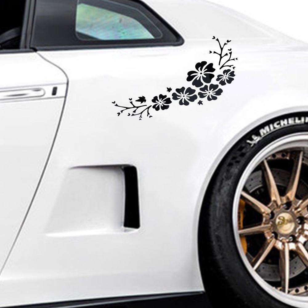 Miếng Dán Đề Can Vinyl Hình Hoa Đào Trang Trí Cửa Sổ Xe Hơi