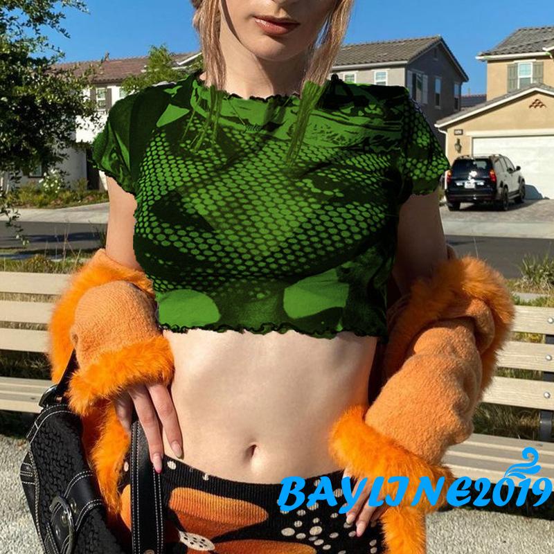 Áo thun tay ngắn in hình khuôn mặt quyến rũ dành cho nữ