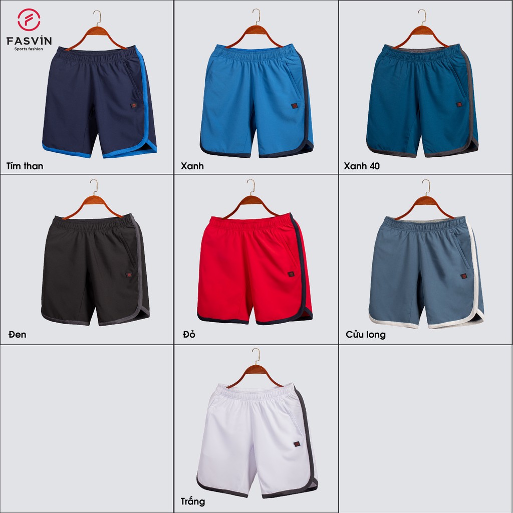 Quần đùi thể thao nam Fasvin Q21461.HN chất gió chun đẹp trơn mát co giãn mềm mại thoải mái vận động | BigBuy360 - bigbuy360.vn