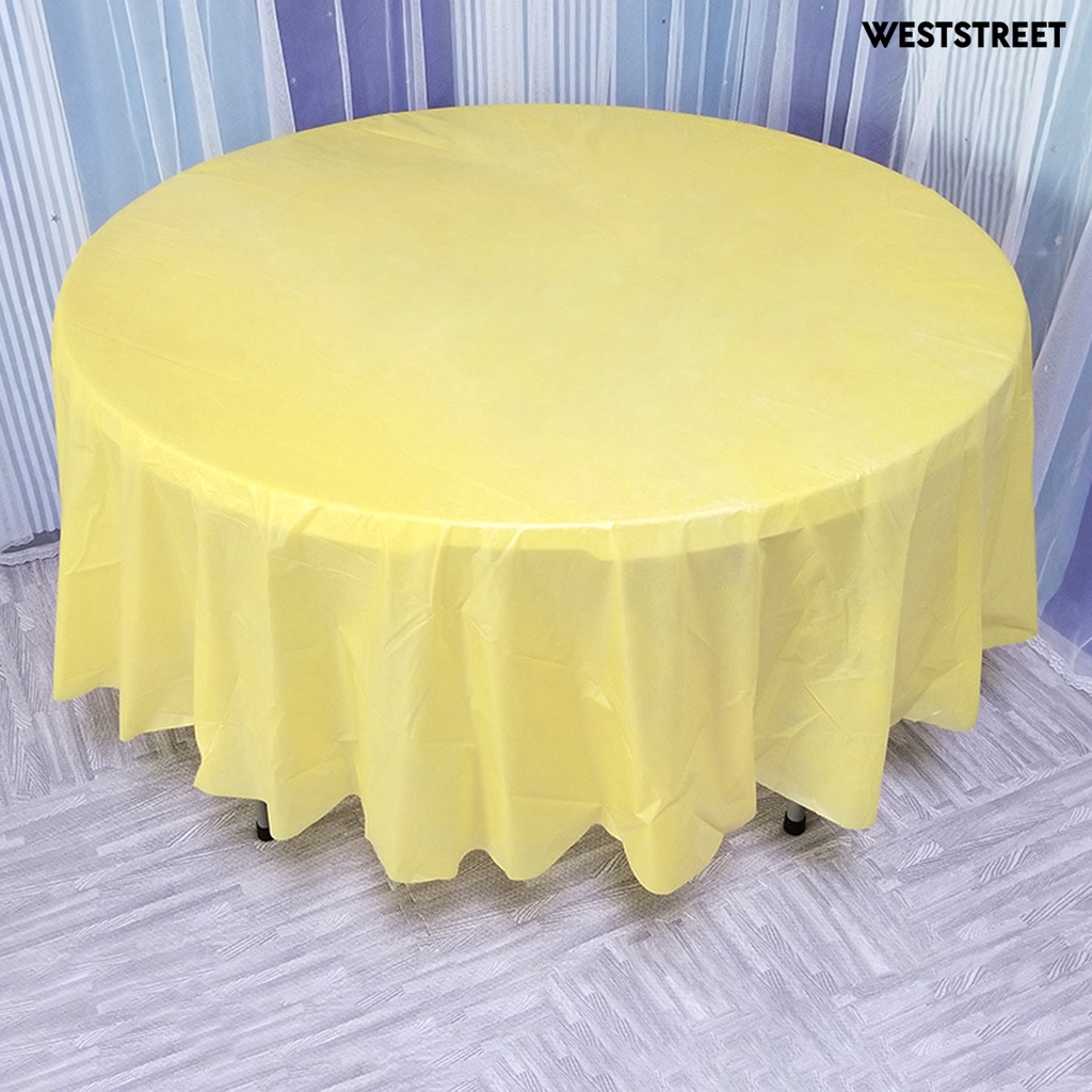 Khăn Trải Bàn Tròn Bằng PE Dày 84 Inch Chống Thấm Nước Dùng Một Lần