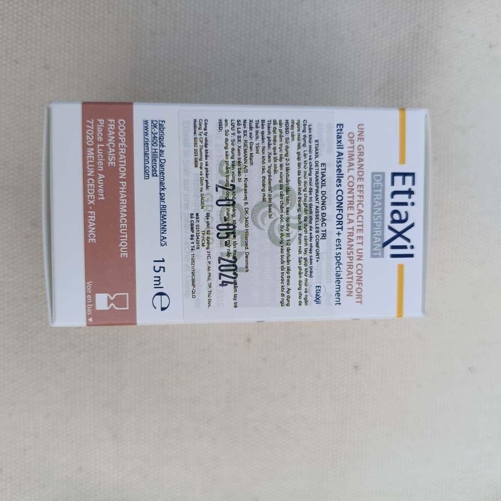 Lăn khử mùi etiaxil Pháp 15ml ngăn viêm cánh ướt nách mùi cơ thể ,Mờ Thâm, Không Mùi, Ngăn Ố Vàng Áo