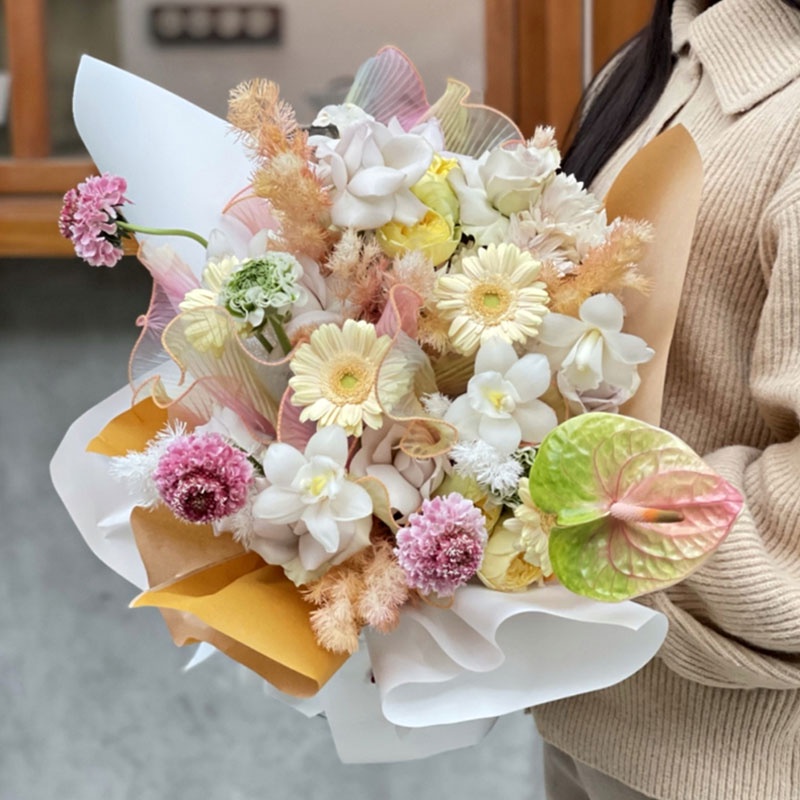 Cuộn dây ruy băng phối ren đính ngọc trai giả 4.5m dùng trang trí