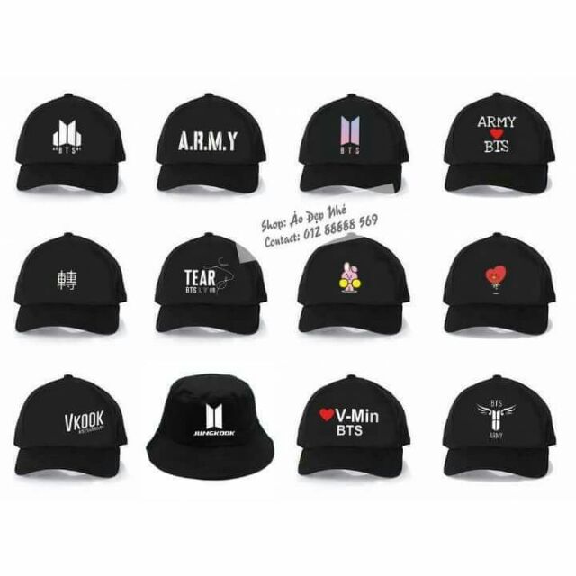Mũ lưỡi trai BTS in theo yêu cầu