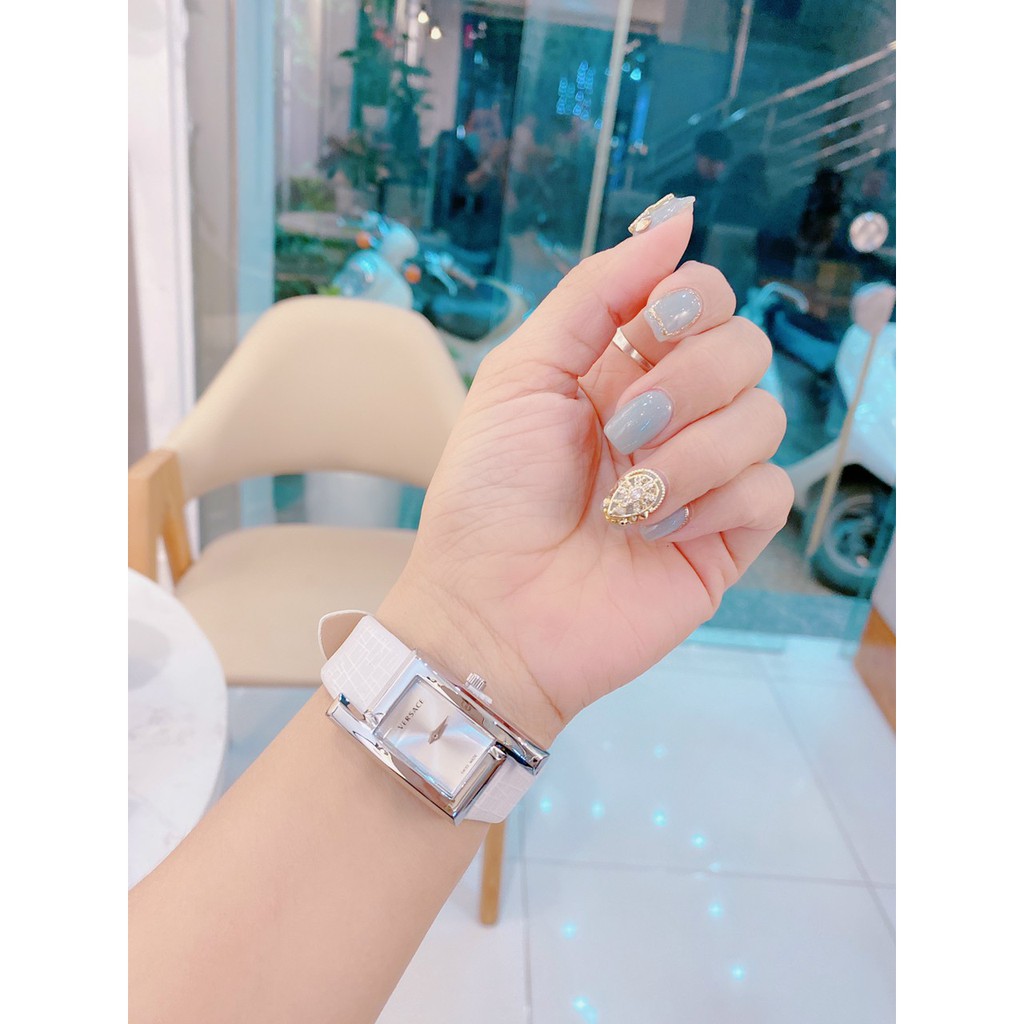 (Bảo hành 12 tháng) Đồng hồ nữ versace nữ dây da, mặt vuông, bảo hành 12 tháng | BigBuy360 - bigbuy360.vn