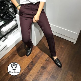 Quần Tây Âu nam SlimFit Co dãn 4 Chiều - Màu Đỏ Tối