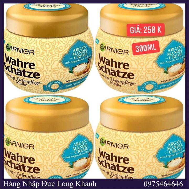 Kem Ủ Tóc GARNIER WAHRE SCHÄTZE tinh chất hạnh nhân (Argan Mandel Creme)