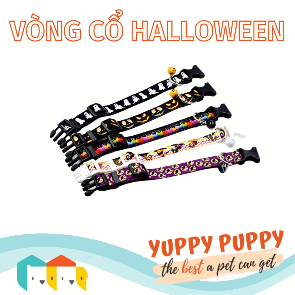 Vòng cổ chó mèo/ thú cưng họa tiết Halloween hóa trang - Pet Halloween collar