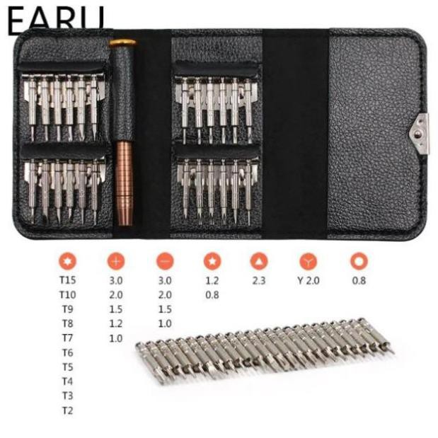 Bộ Tua Vít Đa Năng Tua Vít 25 Đầu Trong 1 sửa chữa điện thoại đồ điện tử Screwdriver bao da tiện lợi