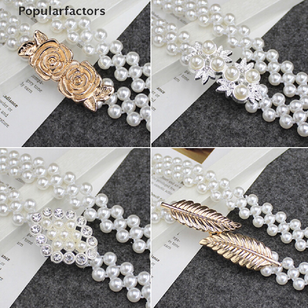 Thắt Lưng Co Giãn Đính Ngọc Trai Thanh Lịch Thời Trang Dành Cho Nữ