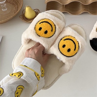[HÀNG OD] Dép Bông Mềm Mịn Hoạ Tiết Mặt Cười