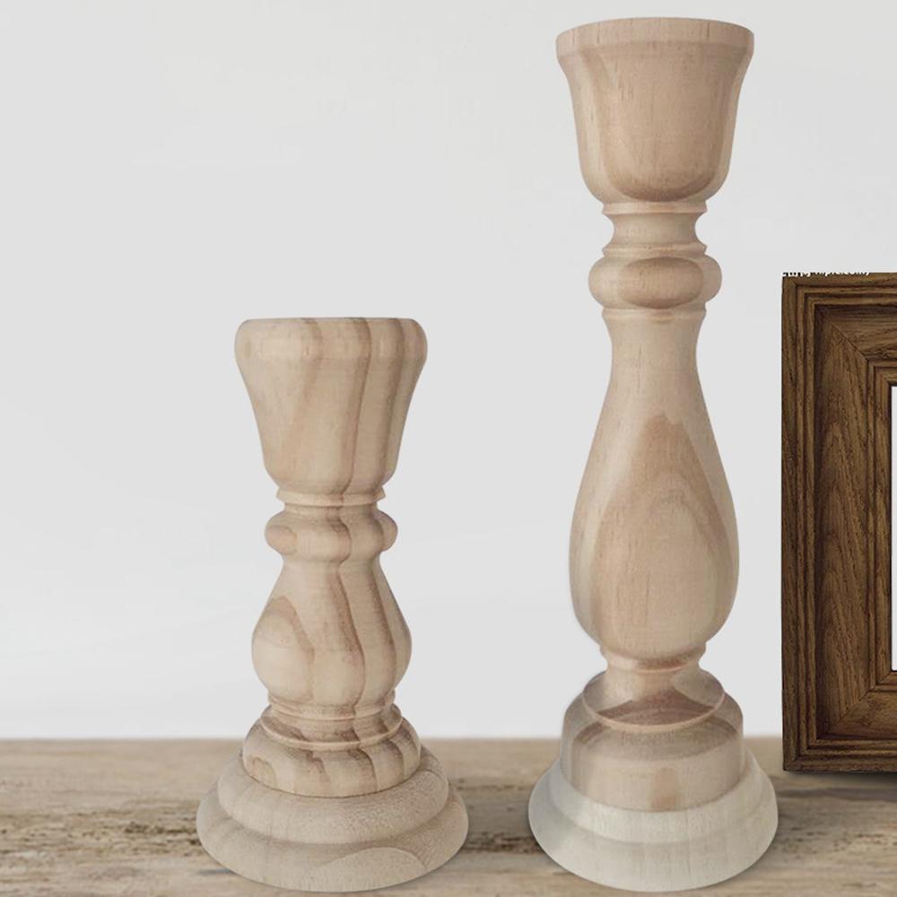 Giá Đỡ Nến Bằng Gỗ Trơn Kiểu Cổ Điển