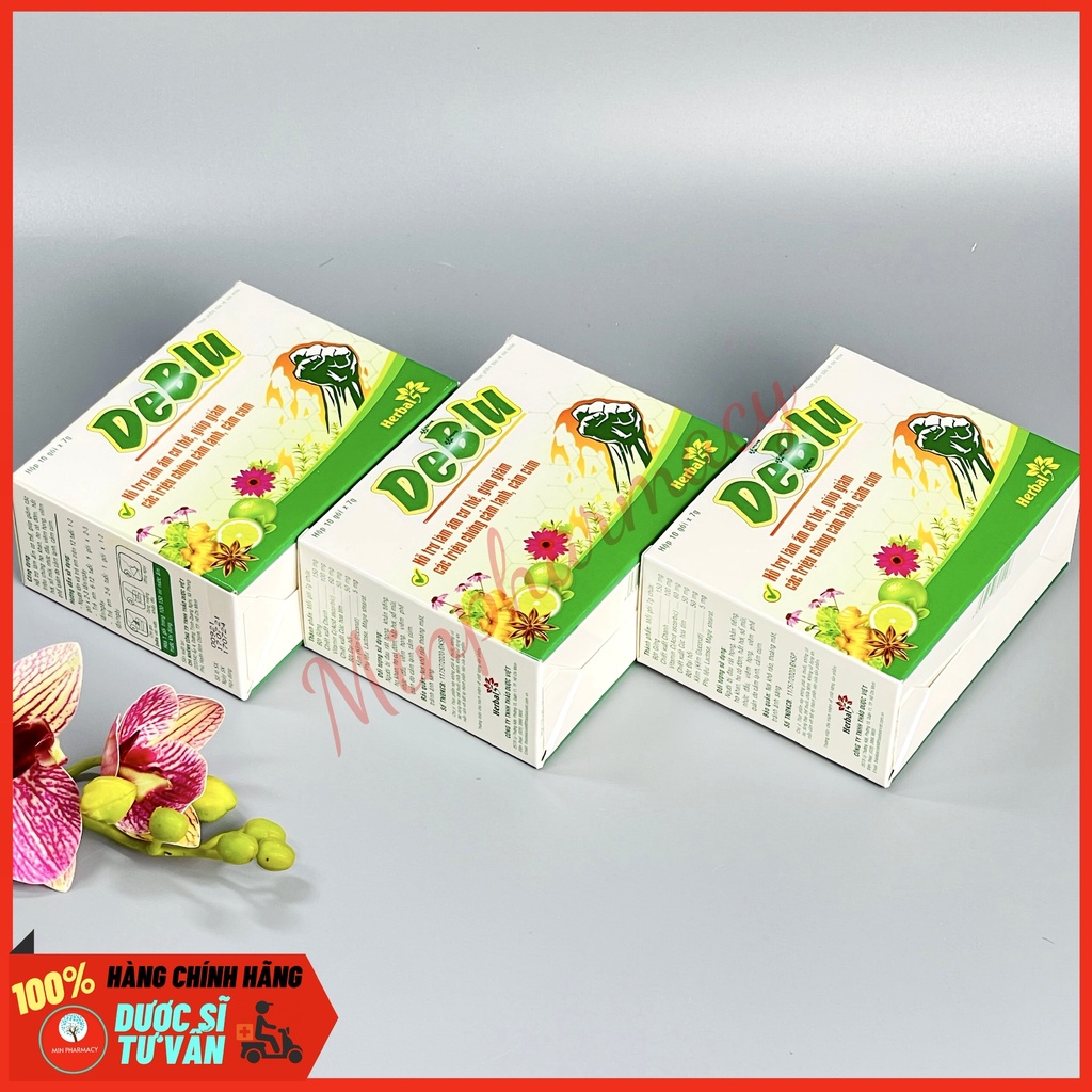 Bột giải cảm DEBLU Làm ấm cơ thể, Giảm ho, Cảm cúm (hộp 10 gói) - Minpharmacy