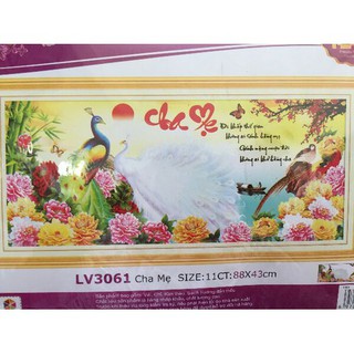 TRANH THÊU 3D CHA MẸ LV3061