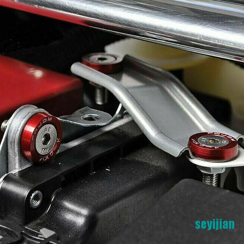FENDER [SEAJN] Bộ 10 Miếng Chắn Bùn / Vòng Đệm / Bu Lông Động Cơ Bay Bằng Nhôm M6 JDM