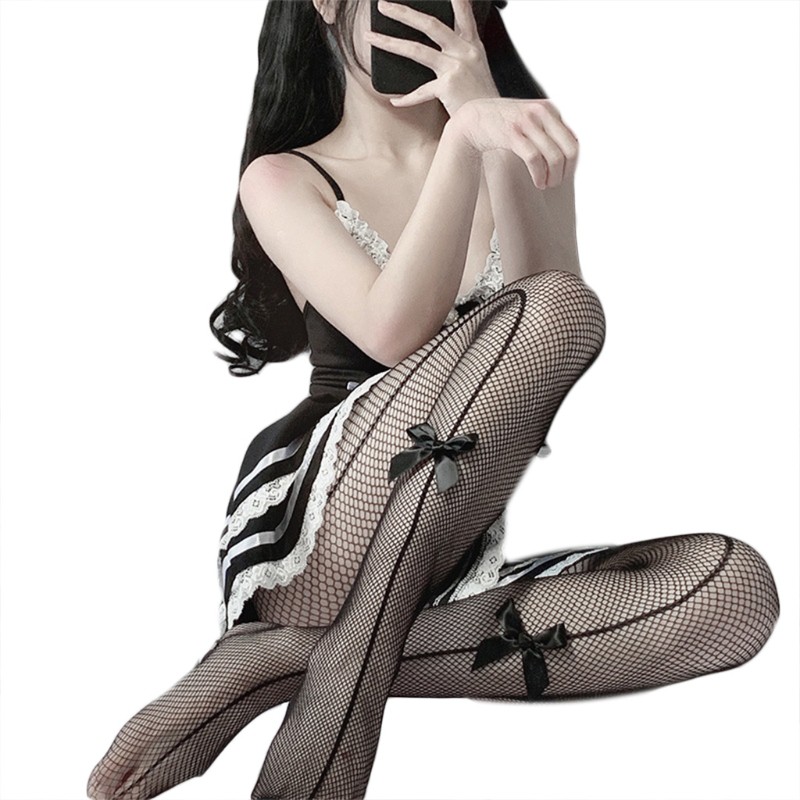 Đôi Tất Lưới Dài Đính Nơ Gợi Cảm Cho Nữ