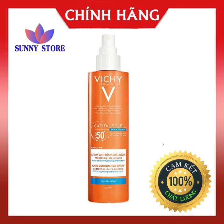[HÀNG PHÁP]Xịt chống nắng Vichy SPF50 200ml, xịt chống nắng Pháp không trôi, chống nắng cực đỉnh-Sunny Store