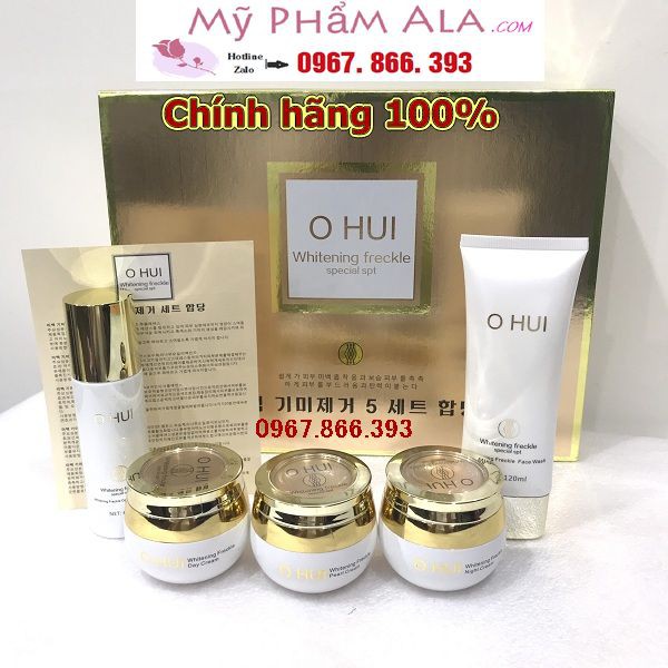 Bộ mỹ phẩm OHUI cao cấp Hàn Quốc, bộ 5 sản phẩm nám, tàn nhang và làm trắng da.