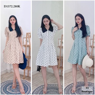 ĐẦM CHẤM BI CỔ ĐEN - NHATVY D1572