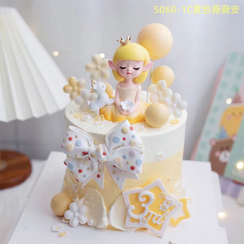 [Hàng Có Sẵn Để Giao Hàng] Logo Công Chúa Elf Trang Trí Bánh Kem Sinh Nhật Dễ Thương