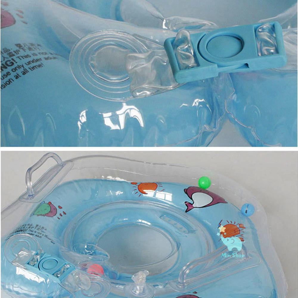 Phao Bơi Đỡ Cổ Cho Bé Từ 0 - 3 Tuổi Tập Bơi Có Quai Tay Cầm