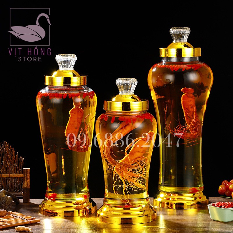 Bình ngâm rượu sâm thủy tinh 3L , 4L , 6L
