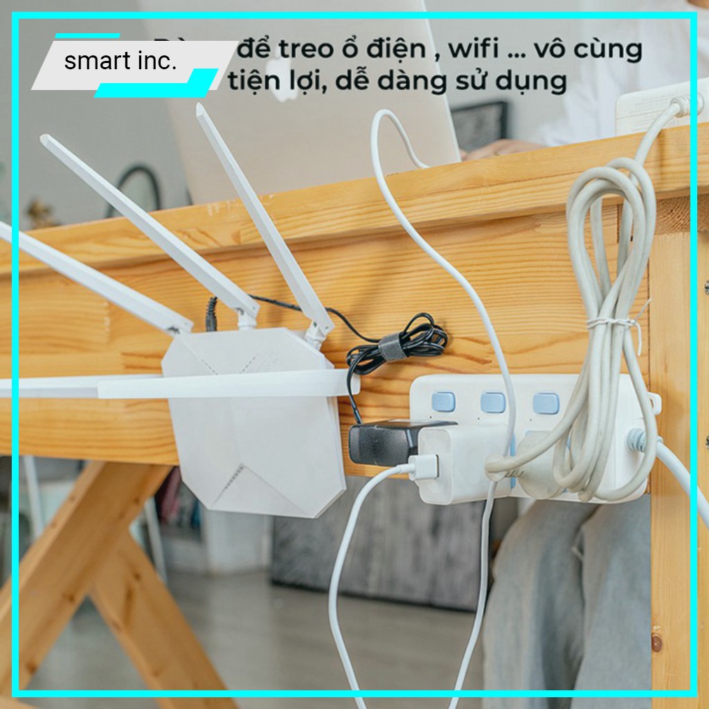 Móc Dán Treo Đồ Đỡ Ổ Cắm Điện Tranh Ảnh Cục Phát Wifi ⚜️FREESHIP⚜️ Miếng Dán Gắn Tường Đa Năng Siêu Dính Chắc Chịu Lực