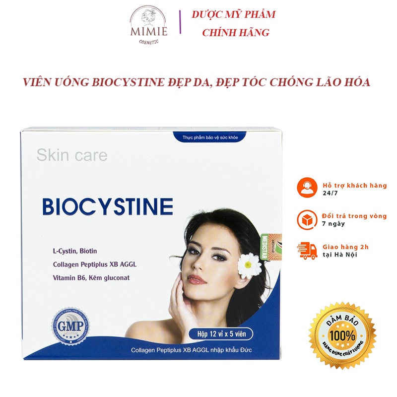 [CHÍNH HÃNG] VIÊN UỐNG BIOCYSTINE - VIÊN UỐNG ĐẸP DA, ĐẸP TÓC, CHỐNG LÃO HÓA HỘP 60 VIÊN