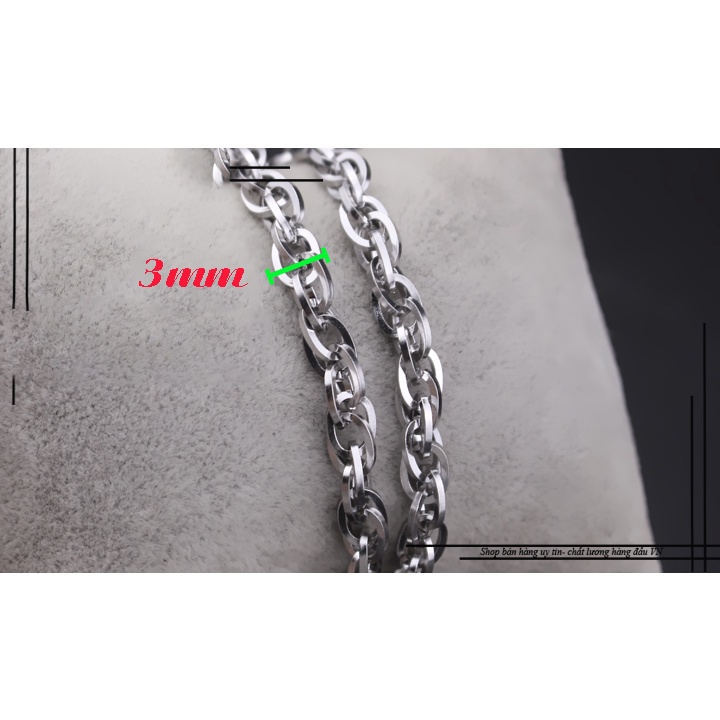 Sỉ dây chuyền inox kiểu 3 lồng xoắn 3mm đẹp, không đen, hợp thời trang