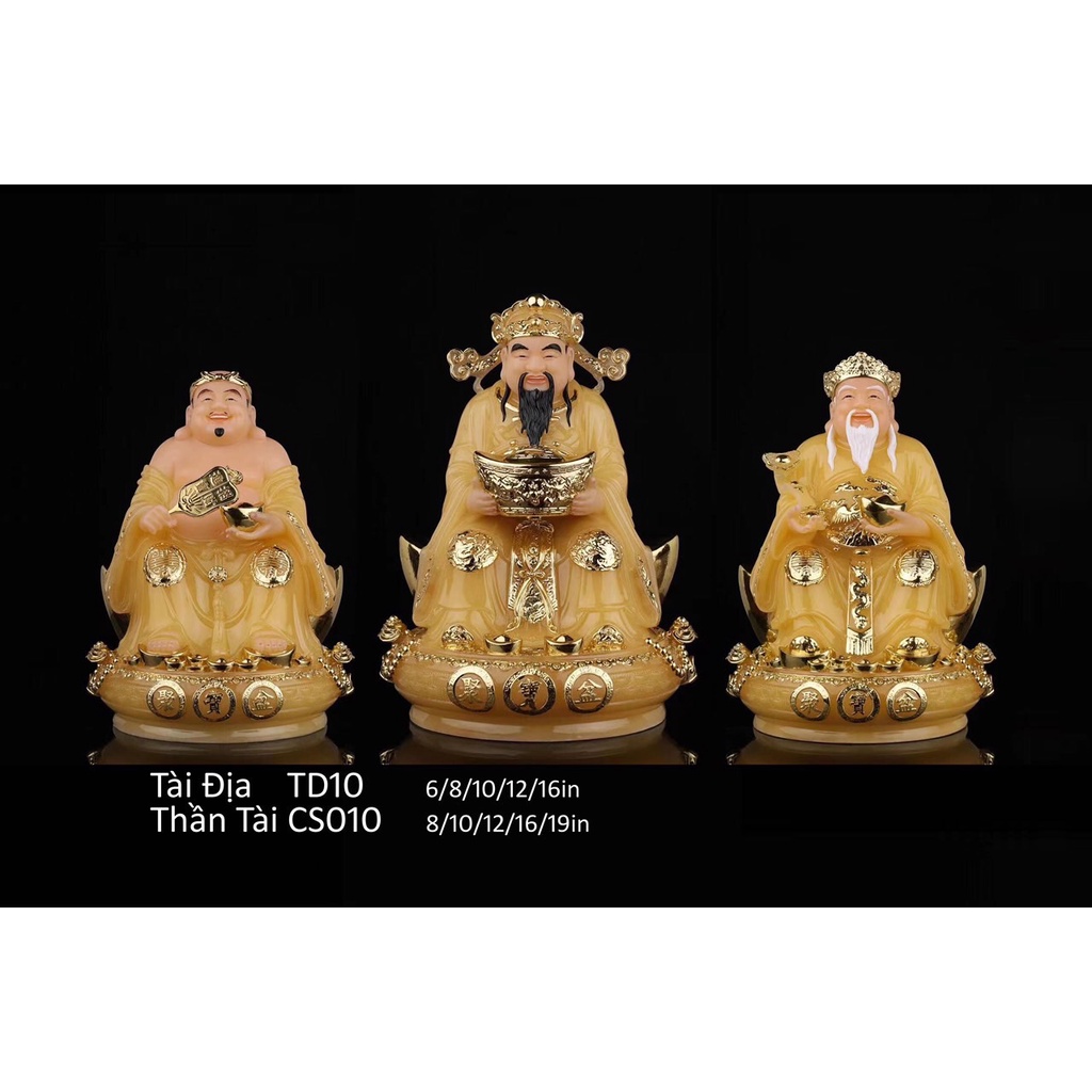 Thần Tiền Màu TA - Thần Phát Thần Tài Lộc Bột Đá 12 in - 30cm