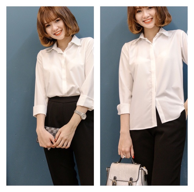 Sơ mi trơn trắng