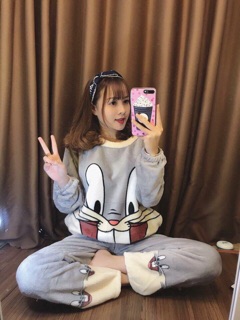 Bộ ngủ gấu lông kute siêu ấm