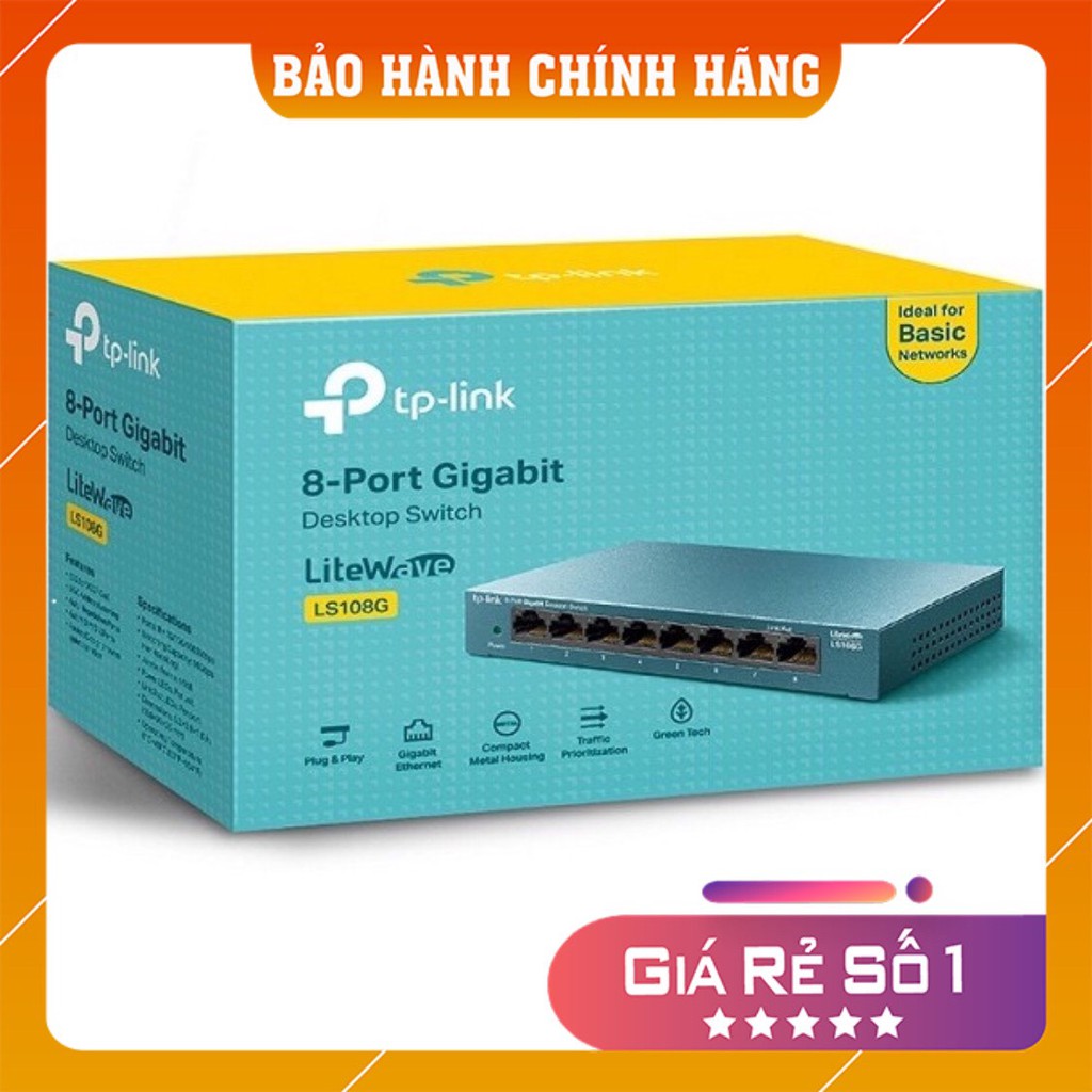 Bộ Chia Mạng 8 Cổng 1000Mbps TPLink LS108G/SG1008D - Switch 8 Port Gigabit - Hàng Chính Hãng - LS108G/SG1008D
