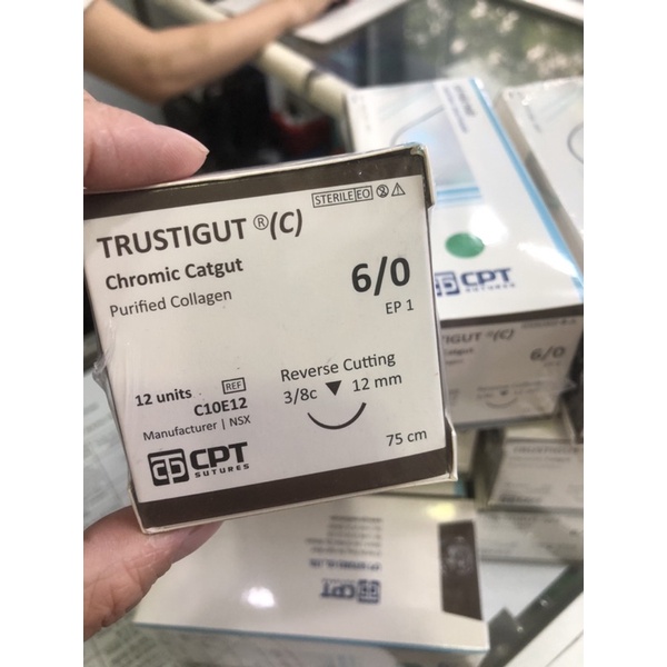 ❤Chỉ phẫu thuật CPT TRUSTIGUT Chromic Catgut chỉ khâu tự tiêu TRUSTIGUT C CHROMIC CATGUT CPT số 2/0 3/0 và 4/0 5/0 6/0