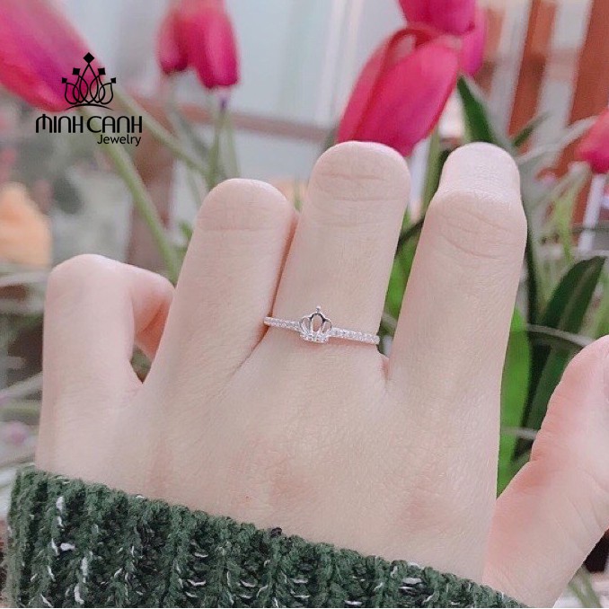 Nhẫn Bạc Nữ Hình Vương Miện Đính Đá - Minh Canh Jewelry