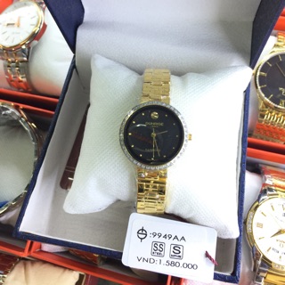 (Cao cấp) Đồng hồ nữ Sunrise đính đá viền chính hãng