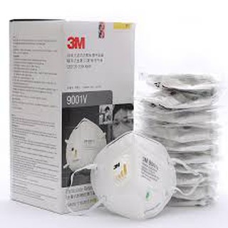 hộp 25 chiếc khẩu trang 3m 9001v có van thở 1 chiều, chống khói bụi nano kháng khuẩn cực tốt